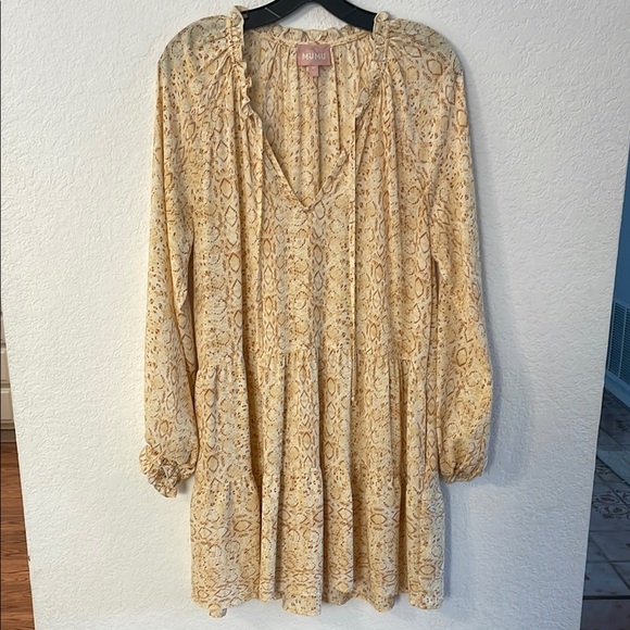 Show Me Your MuMu Cream Sundress with Bishop Sleeves - Picture 1 of 7